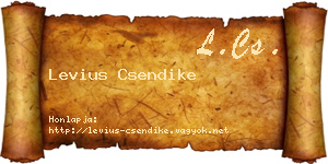 Levius Csendike névjegykártya
